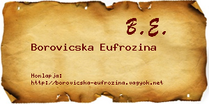 Borovicska Eufrozina névjegykártya